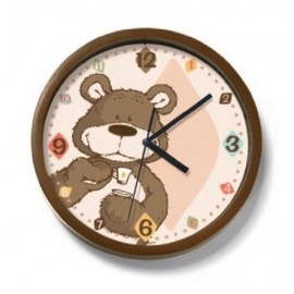 Reloj de pared Oso café claro redondo 25