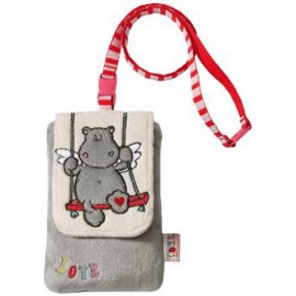 Estuche para celular Hippo love gris pel